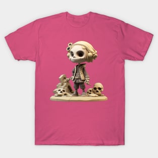 preppy skeleton has hair and clothes that look great on the tribunal. T-Shirt